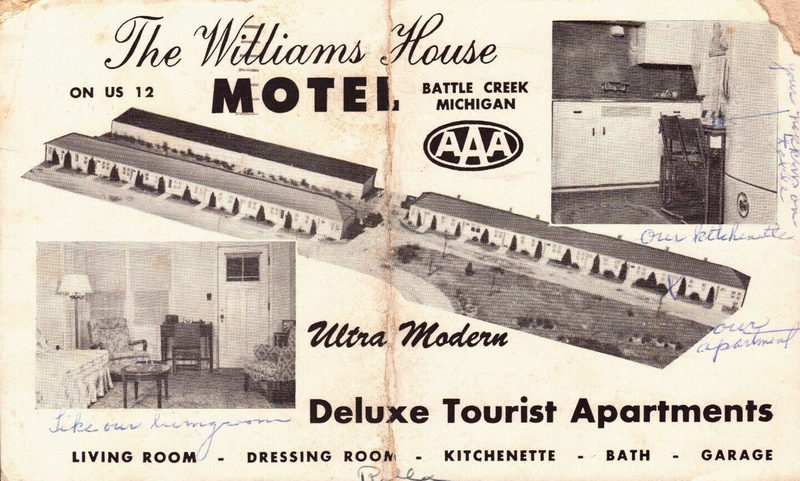 Williams House Motel - Old Postcard